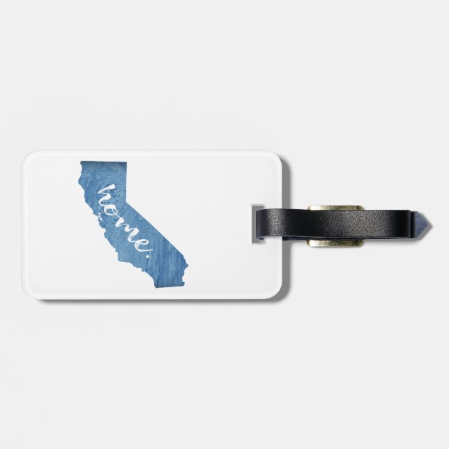 California Home Wood Grain Luggage Tag (Back Horizontal)
