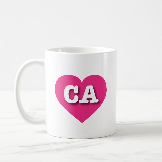 California Hot Pink Heart - I love CA Coffee Mug (Left)