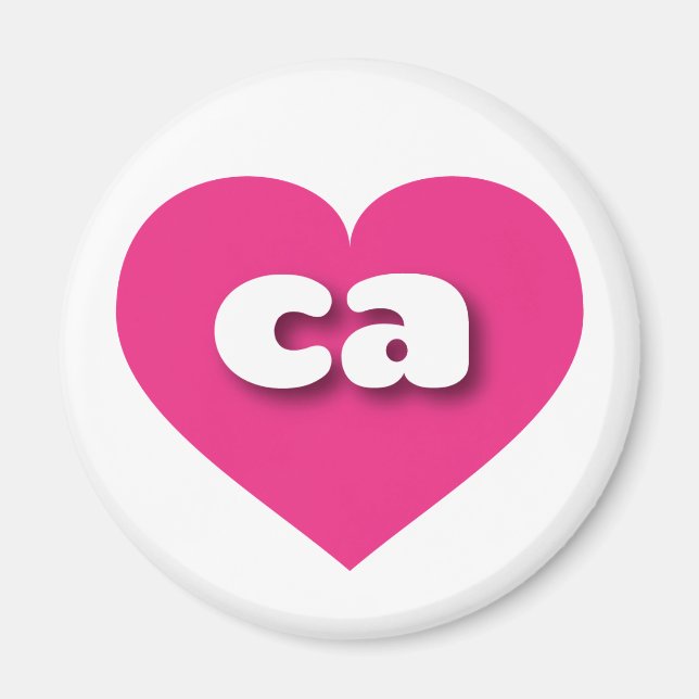California hot pink heart - I love ca Magnet (Front)