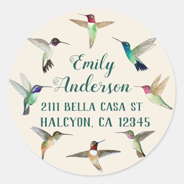 California Hummingbirds  Classic Round Sticker (Front)