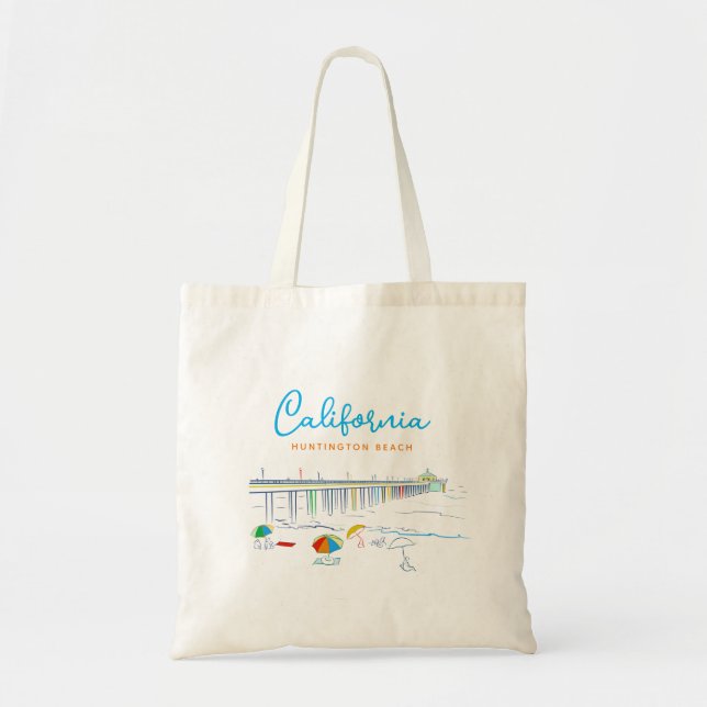 California Huntington Beach Tote Bag (Front)
