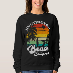 California Huntington Beach Vintage Retro Summer V Sweatshirt