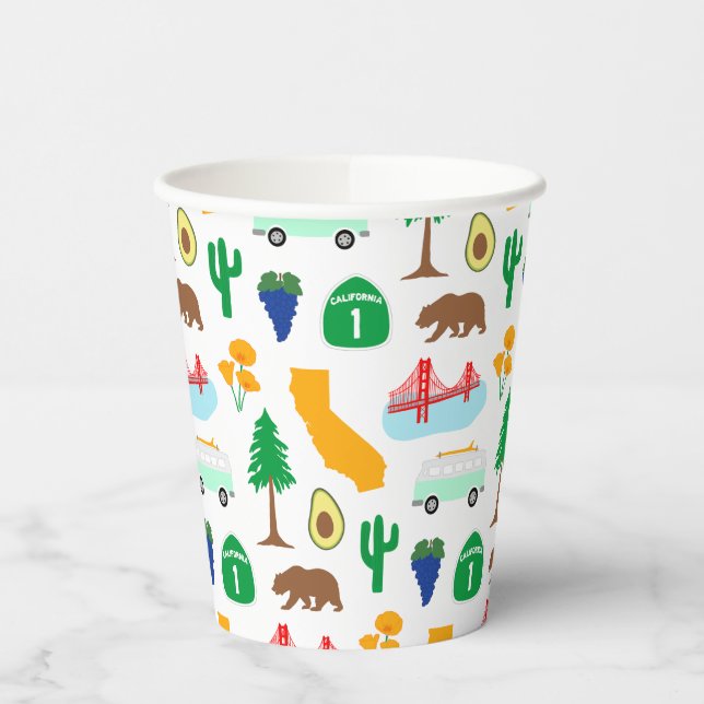 California Icons Paper Cups (Left)