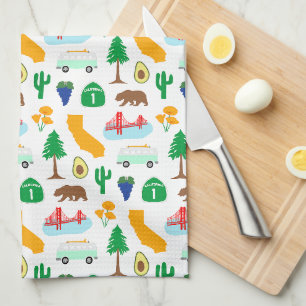 California Icons Tea Towel