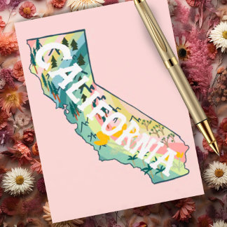 California Illustrated Map Postcard
