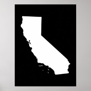 California in White and Black Poster