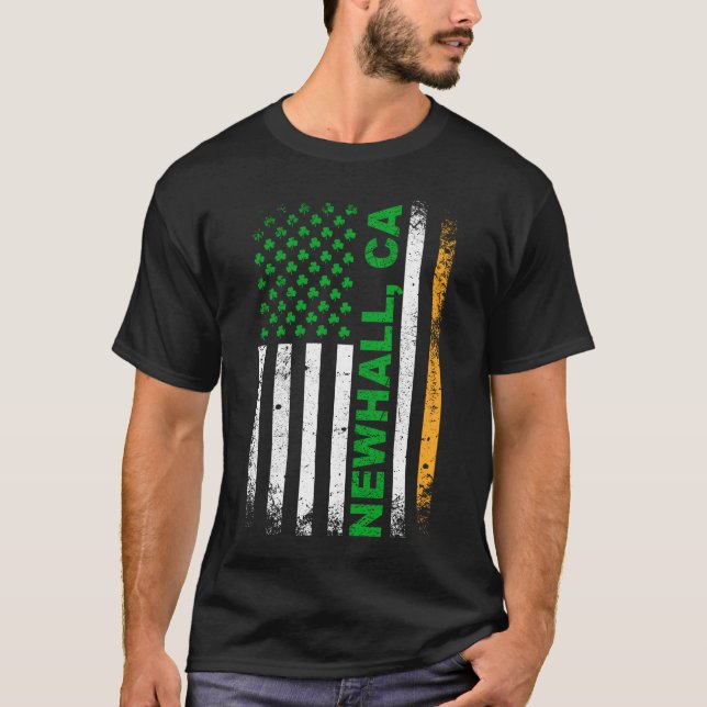 CALIFORNIA - Irish American Flag NEWHALL, CA T-Shirt (Front)