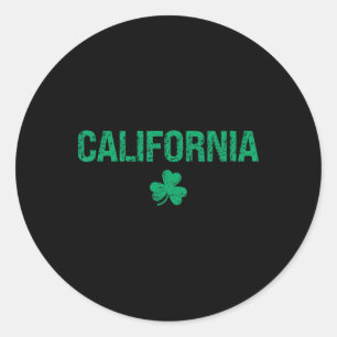 California Irish Shamrock St Patrick's Day Classic Round Sticker