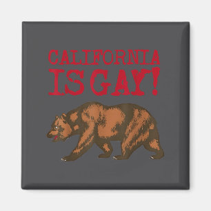 California Is Gay Funny Bear Saying Quote Lgbt Men Magnet
