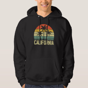 California Island Palm Beach Surfboard Surf Retro Hoodie