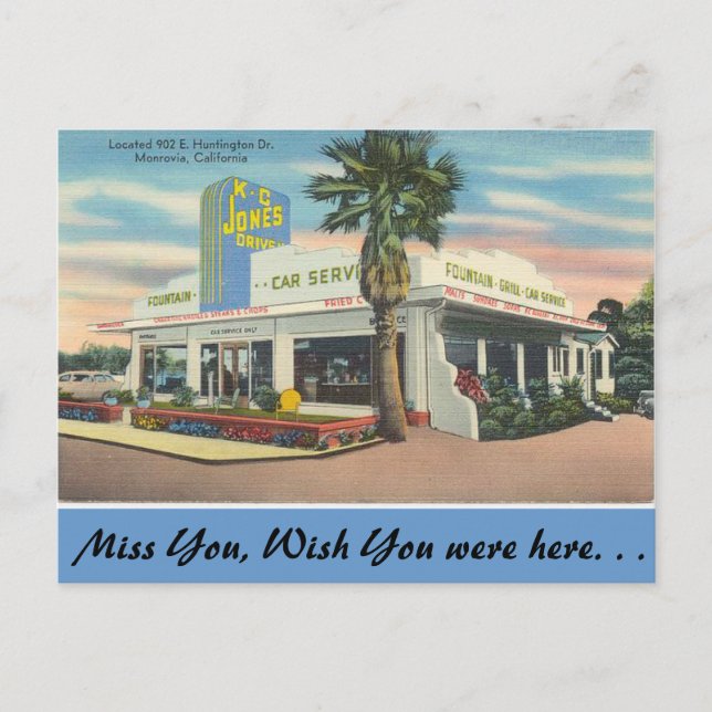 California, K. C. Jones Drive-in Postcard (Front)
