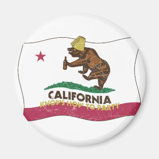 California Knows How to Party Bear Magnet
