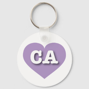 California Lavender Heart - I love CA Key Ring