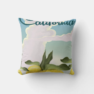 California Lemons Vintage travel print. Cushion