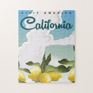 California Lemons Vintage travel print. Jigsaw Puzzle