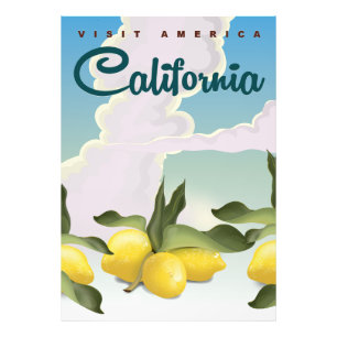 California Lemons Vintage travel print. Photo Print