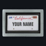 California License Plate (customisable) Belt Buckle<br><div class="desc">Please insert your name or any text you like</div>