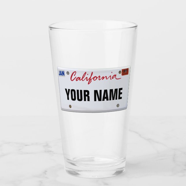 California License Plate (customisable) Glass (Front)