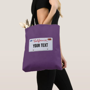 California License Plate (customisable) Tote Bag