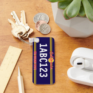 California license plate retro style custom metal Key Ring