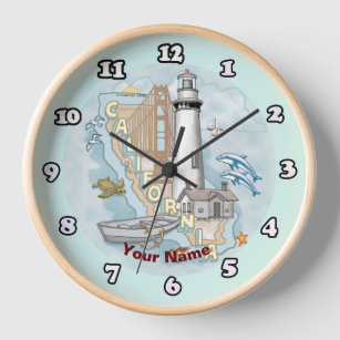 California Lighthouse custom name Clock