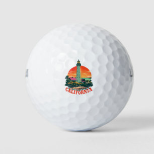 California Lighthouse Sunset View Golf Balls