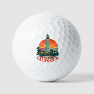California Lighthouse Sunset View Golf Balls