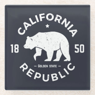 California Logo   The Golden State Glass Coaster