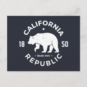 California Logo The Golden State Postcard