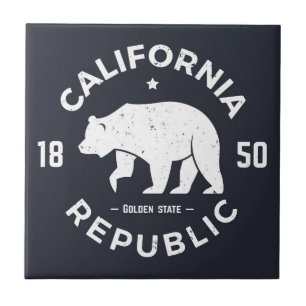 California Logo The Golden State Tile