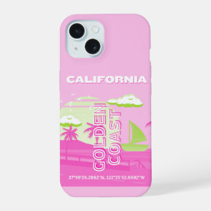California, Los Angeles, Travel Art, Preppy, Pink iPhone 15 Case