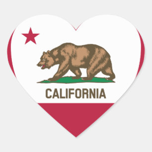 California Love - California Flag Heart Heart Sticker