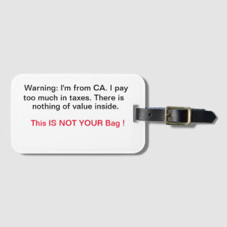 California Luggage Tag