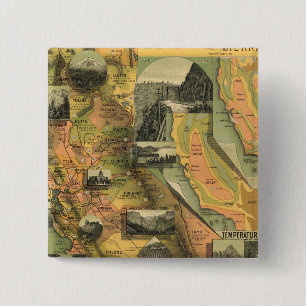 California Map 15 Cm Square Badge
