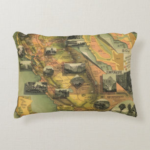 California Map Decorative Cushion
