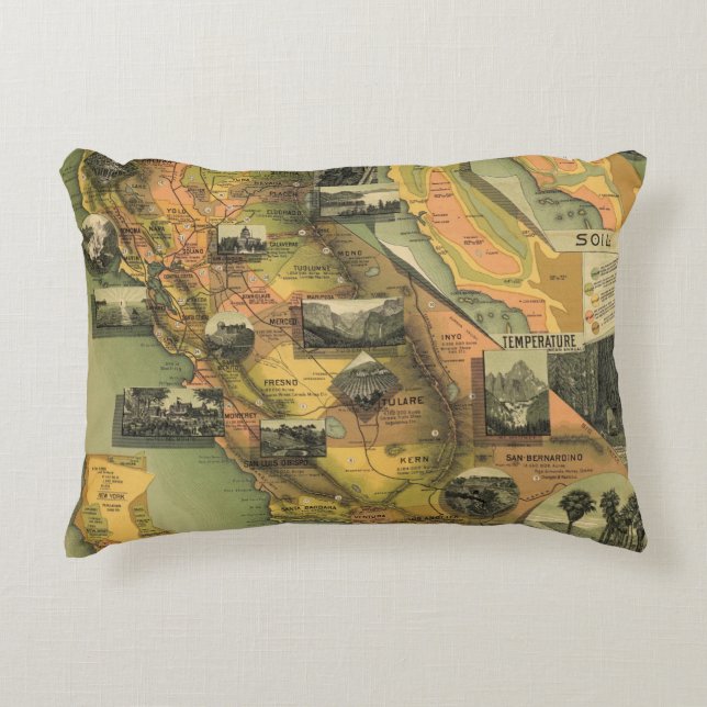 California Map Decorative Cushion (Front)
