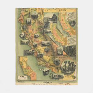California Map Fleece Blanket