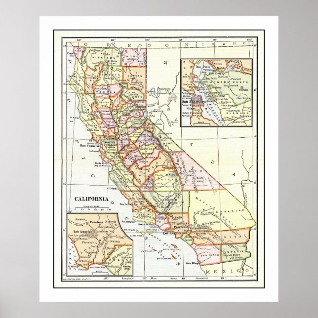 California Map from 1911 Poster (Front)