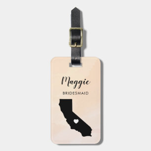 California Map Luggage Tag, Wedding Party Welcome Luggage Tag
