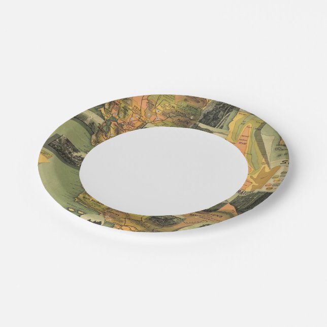 California Map Paper Plate (Angled)