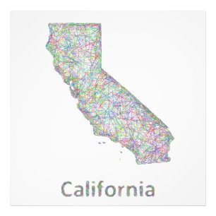 California map photo print