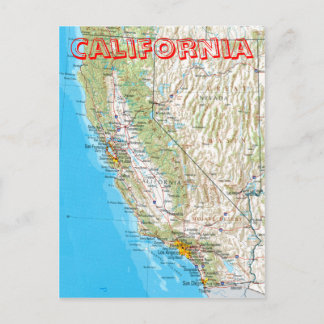 California Map Postcard