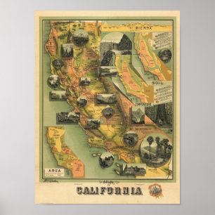 California Map Poster