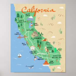 California Map Poster