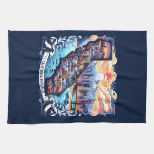 California Map Vector Art Tea Towel