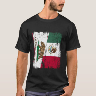 California Mexico Half Flag Californian Mexican He T-Shirt