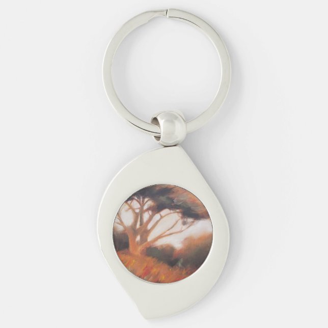 California Monterey Cypress Trees Key Ring (Front)