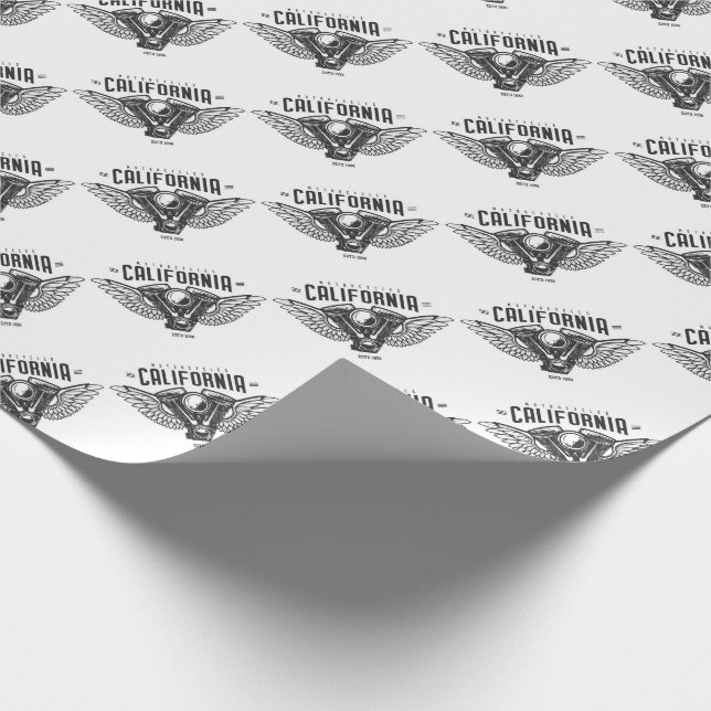 California Motorcycle Wings Wrapping Paper (Corner)
