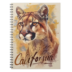 California Mountain Lion Cougar Portrait Notebook