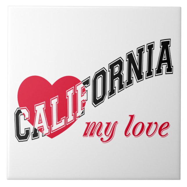 California my love ceramic tile (Front)